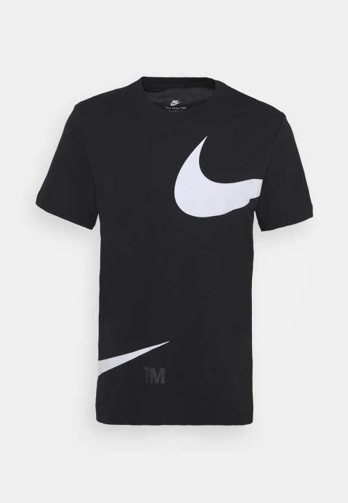 NIKE Men`s Sportswear Oversized Side Swoosh Statement SS Tee Black DX2115 010 Size Medium