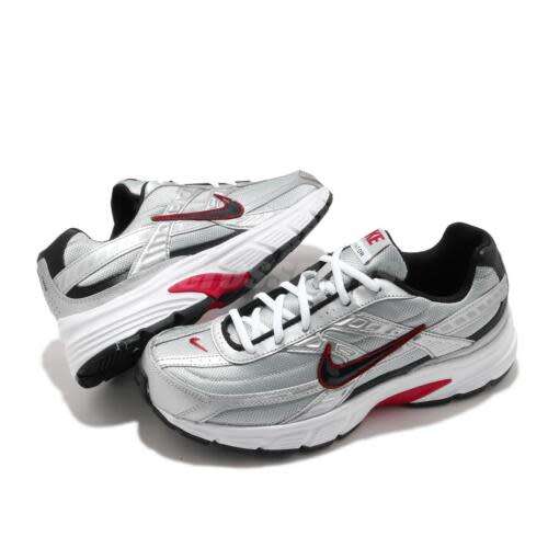 Nike Men`s INITIATOR Metallic Silver/ Black-White 394055 001 Size UK 9 (SA 9)