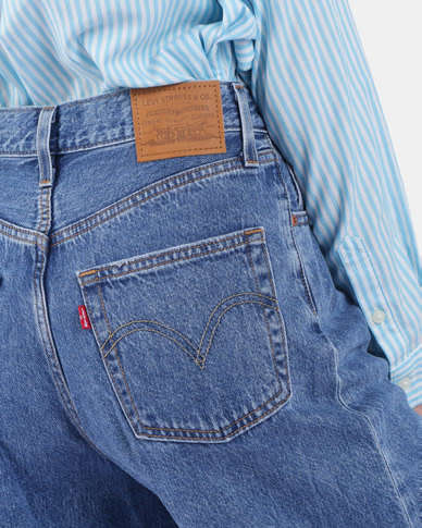 Levi`s® RIBCAGE PLEATED CROPPED JEANS Blue Size 31 x 27