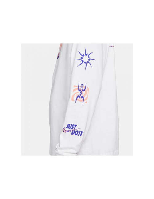 NIKE Men`s Sportswear Long Sleeve Graphic Festival Tee Shirt White DQ1071 100 Size Extra Large