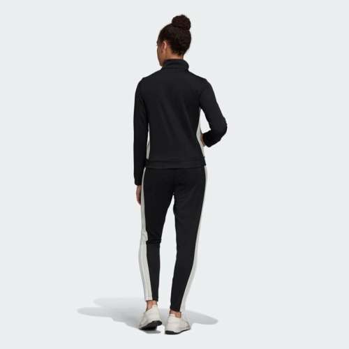 adidas Women`s TEAM SPORTS 2 PIECE TRACK SUIT Black FI6696 Size Medium