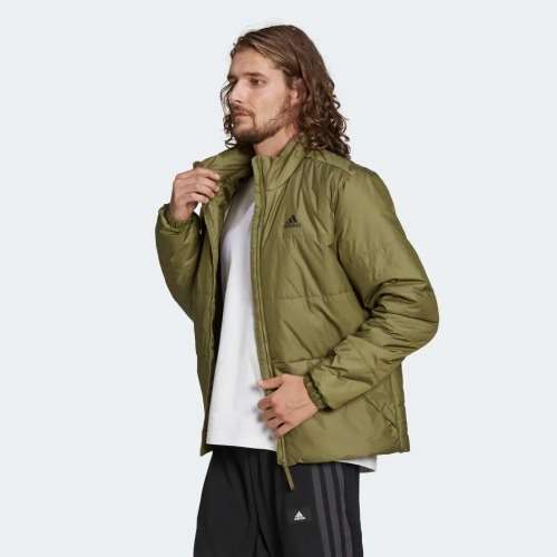 adidas Men`s BSC 3-STRIPES INSULATED WINTER JACKET Focus Olive H65769 Size Large