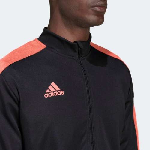 adidas Men`s TIRO ESSENTIALS TRACK TOP Full Zip Black / Semi Turbo HF0297 Size Large
