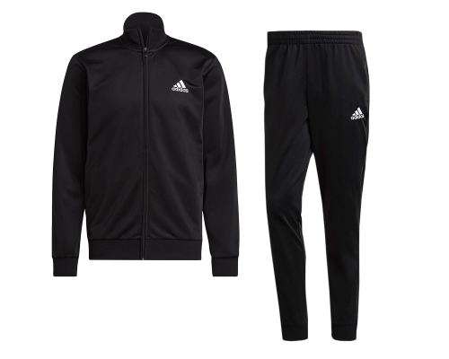 adidas Men`s PRIMEGREEN ESSENTIALS SMALL LOGO 2 PC TRACK SUIT Black/White GK9656 Size Medium