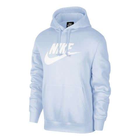 NIKE Men`s Sportswear Club Fleece Hoodie Light Marine BV2973 548 Size Medium