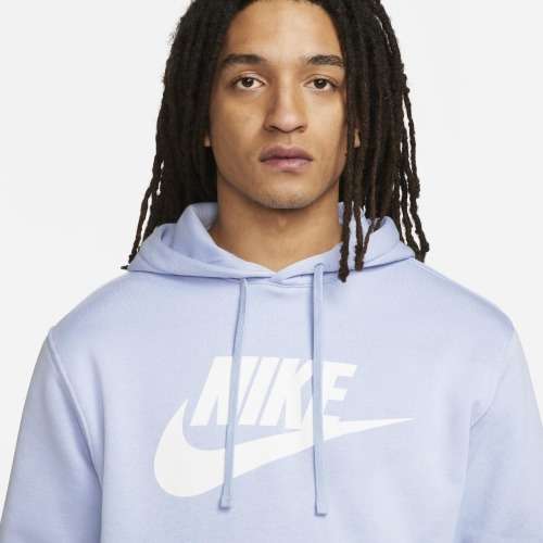 NIKE Men`s Sportswear Club Fleece Hoodie Light Marine BV2973 548 Size Medium