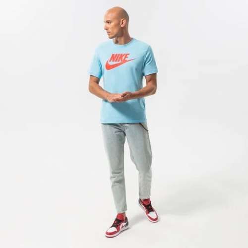 NIKE Men`s Sportswear Tee ICON FUTURA Blue Chill AR5004 499 Size Medium