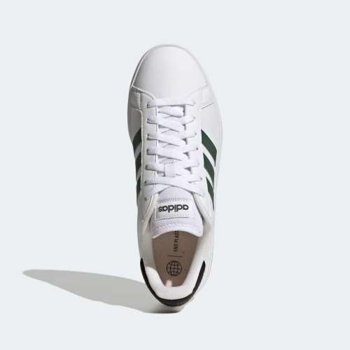 adidas Men`s Grand Court Base 2.0 Cloud White/ Green Oxide/ Gum GY9863 Size UK 10 (SA 10)