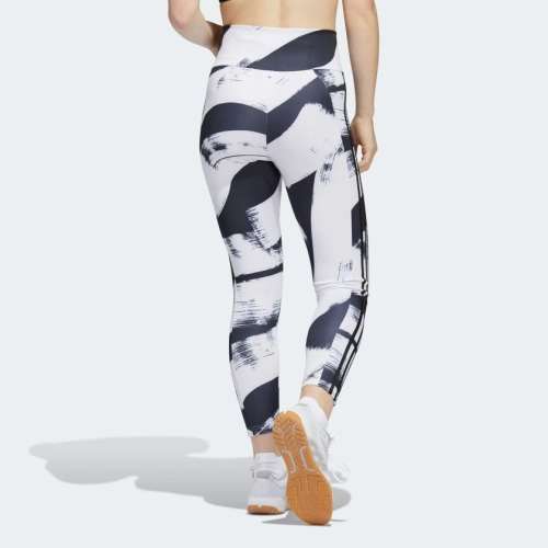 adidas Women`s AEROREADY DESIGNED TO MOVE GRAPHIC HIGH-WAIST TIGHTS Black/ White HD6891 Size Medium