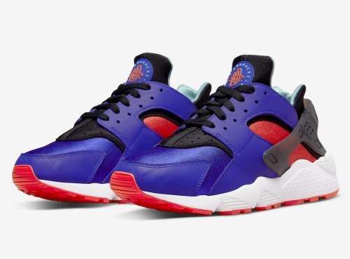 Nike Men`s Nike Air Huarache Concord/ Team Orange Copa Black DD1068 400 Size UK 8 (SA 8)
