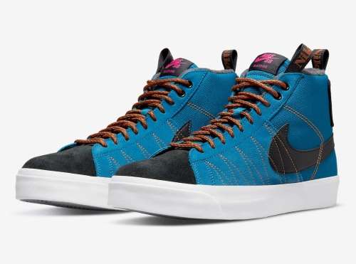 Nike Men`s SB Zoom Blazer Mid Premium Marina / Black DC8903 400 Size UK 9 (SA 9)