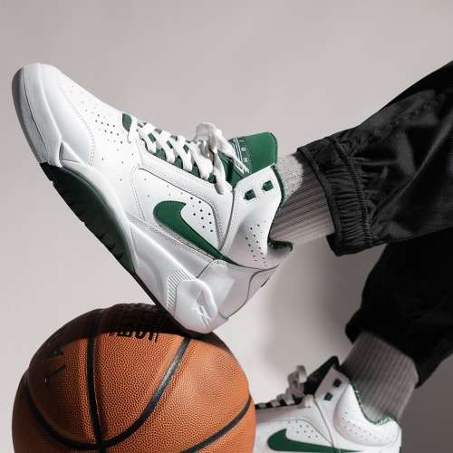 Nike Air Men`s Flight Lite II Mid Sneaker White/ Green DJ2518 103 Size UK 8 (SA 8)