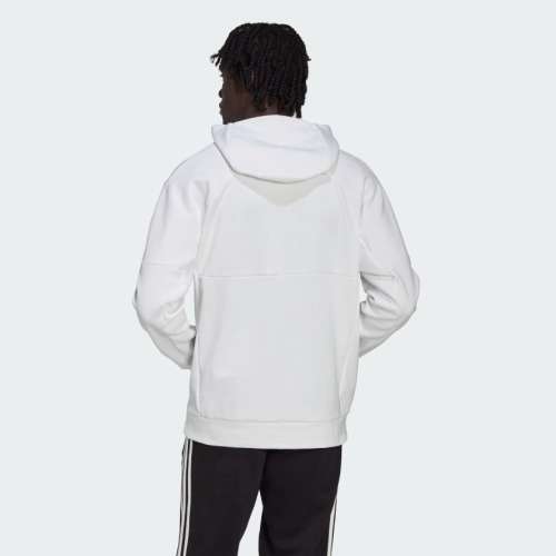 adidas Men`s Manchester United Travel Hoodie WHITE HE6643 Size Medium