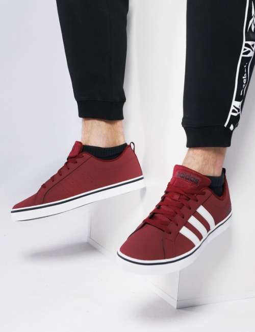 adidas Men`s VS PACE LIFESTYLE Burgundy/ Cloud White/ Legend Ink H02019 Size UK 11 (SA 11)