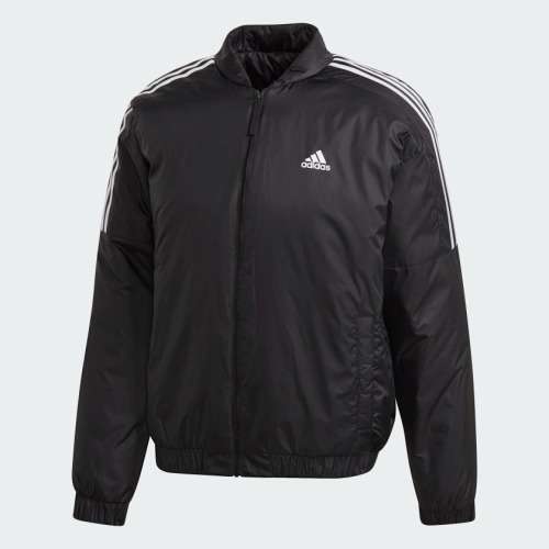 adidas Men`s ESSENTIALS INSULATED BOMBER JACKET Black GH4577 Size Medium