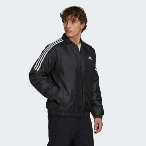 adidas Men`s ESSENTIALS INSULATED BOMBER JACKET Black GH4577 Size Medium