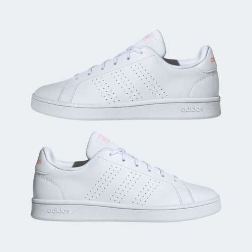 adidas Women`s ADVANTAGE BASE  Cloud White / Glow Pink EE7510 Size UK 6 (SA 6)