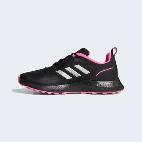 adidas Women`s RUNFALCON 2.0 TR Core Black/ Silver Metallic/ Pink FZ3585 Size UK 7 (SA 7)