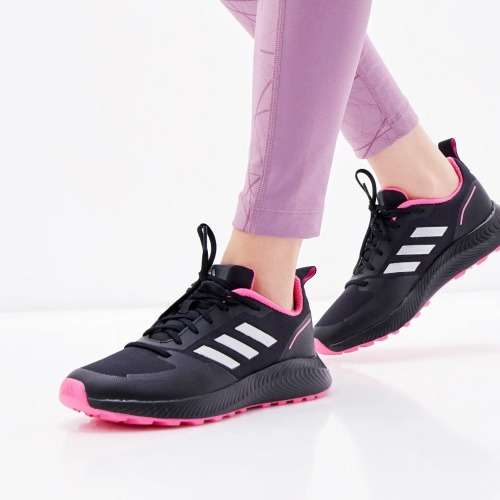 adidas Women`s RUNFALCON 2.0 TR Core Black/ Silver Metallic/ Pink FZ3585 Size UK 7 (SA 7)