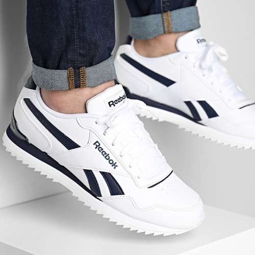 Reebok Men`s Royal Glide Ripple White/ Vector Navy BD5321 Size UK 10 (SA 10)