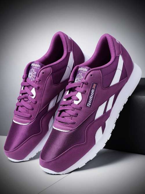 Reebok Women`s Classic Nylon Aubergine Purple White CN7451 Size UK 5 (SA 5)