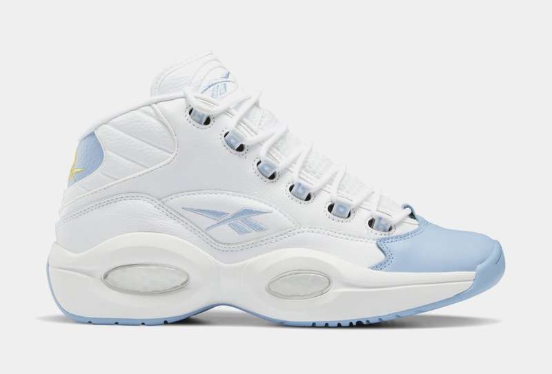 Reebok Men`s QUESTION MID DENVER NUGGETS WHITE/ FLUID BLUE-TOXIC YELLOW GW8854 Size UK 8 (SA 8)