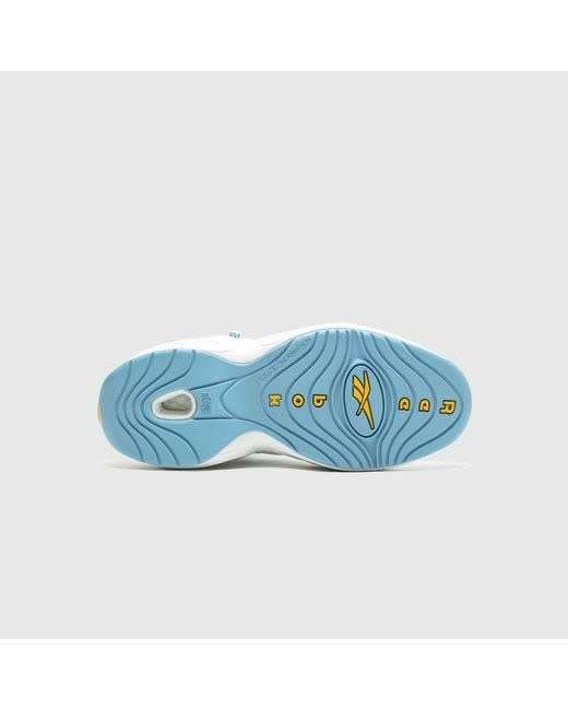 Reebok Men`s QUESTION MID `DENVER NUGGETS` WHITE/ FLUID BLUE-TOXIC YELLOW GW8854 Size UK 8