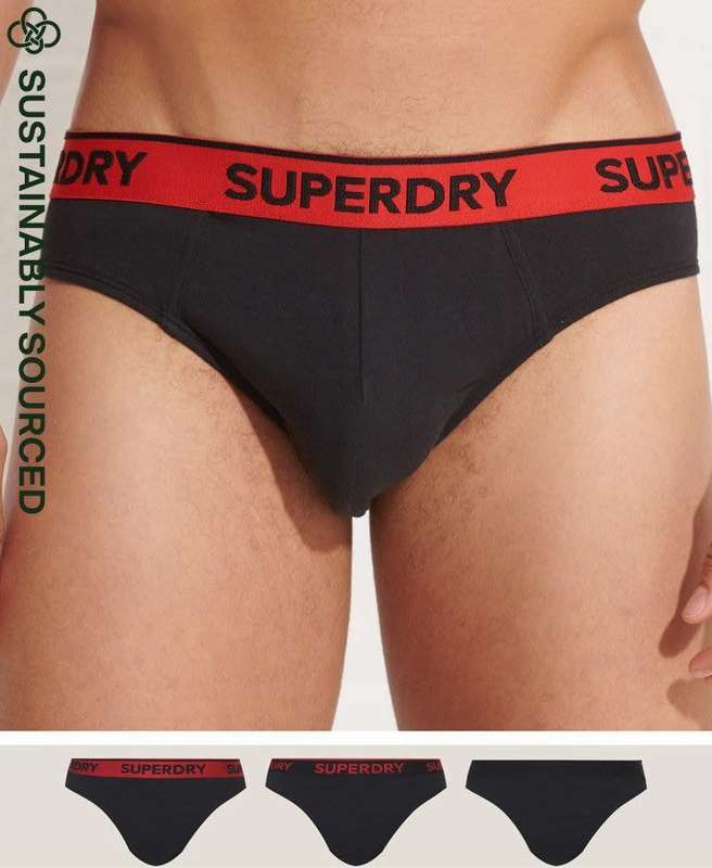 Superdry Men`s Classic Brief Triple Pack Organic Cotton M3100034A Size Small