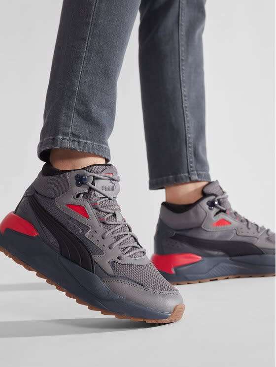 Puma Men`s  X-Ray Speed Mid WTR Castlerock Black/ Red Winter 385869 02 Size UK 6/7/8