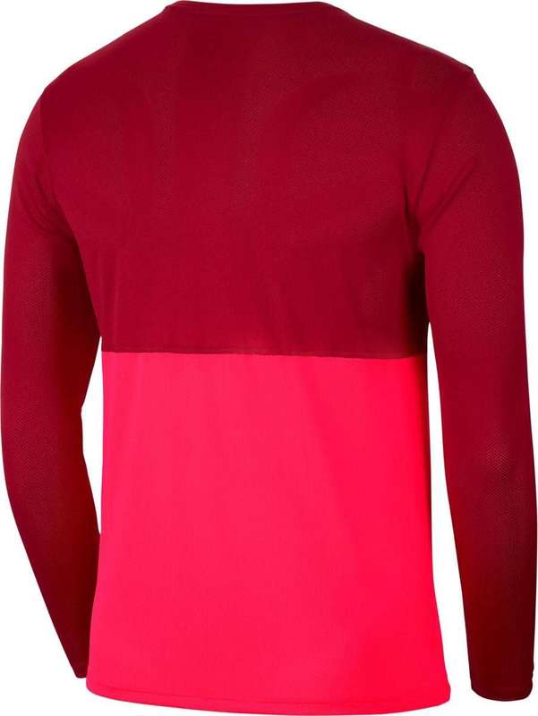 Nike Men`s DRI-FIT Breathe Run Long Sleeves Jersey Red/ Crimson/Reflective Silver CJ5336 620 Size M