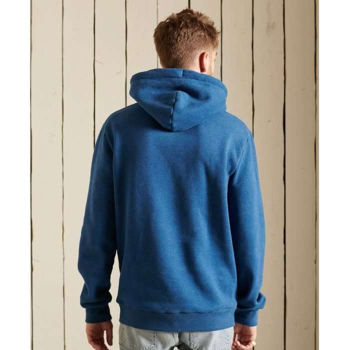 Superdry Men`s SCRIPT STYLE COLLEGIATE HOODIE BLUE M2011386A Size Medium