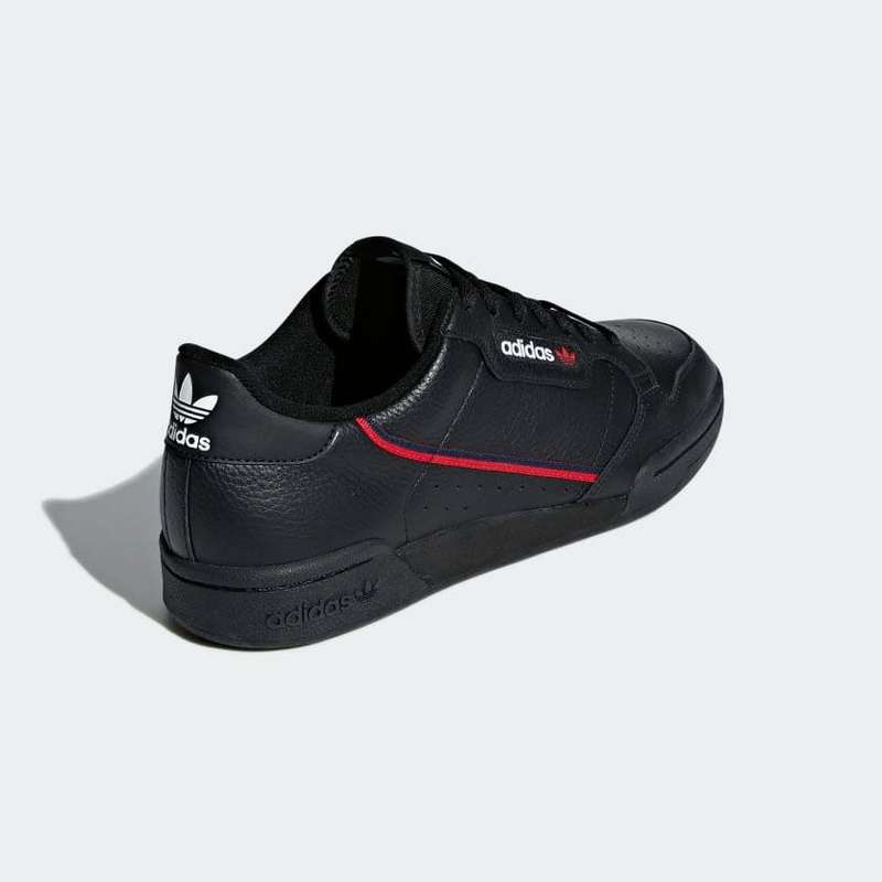 adidas Men`s CONTINENTAL 80 Core Black / Scarlet G27707 Size UK 9 (SA 9)