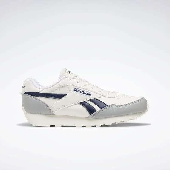Reebok Men`s Rewind Run Chalk/ Vector Navy/ Pure Grey 3 GV8544 Size UK 8 (SA 8)