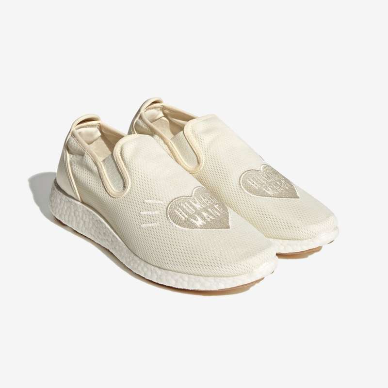 adidas Men`s PURE SLIP-ON HUMAN MADE CREAM WHITE GX5203 Size UK 11 (SA 11)