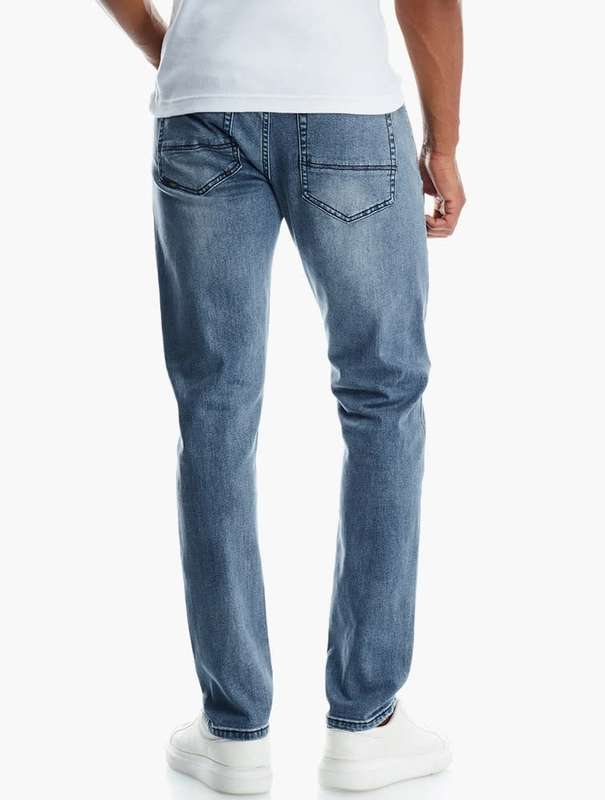 Jeep Men`s Stream Blue Regular Rise Slim Leg Jeans JMW22003 Size 34