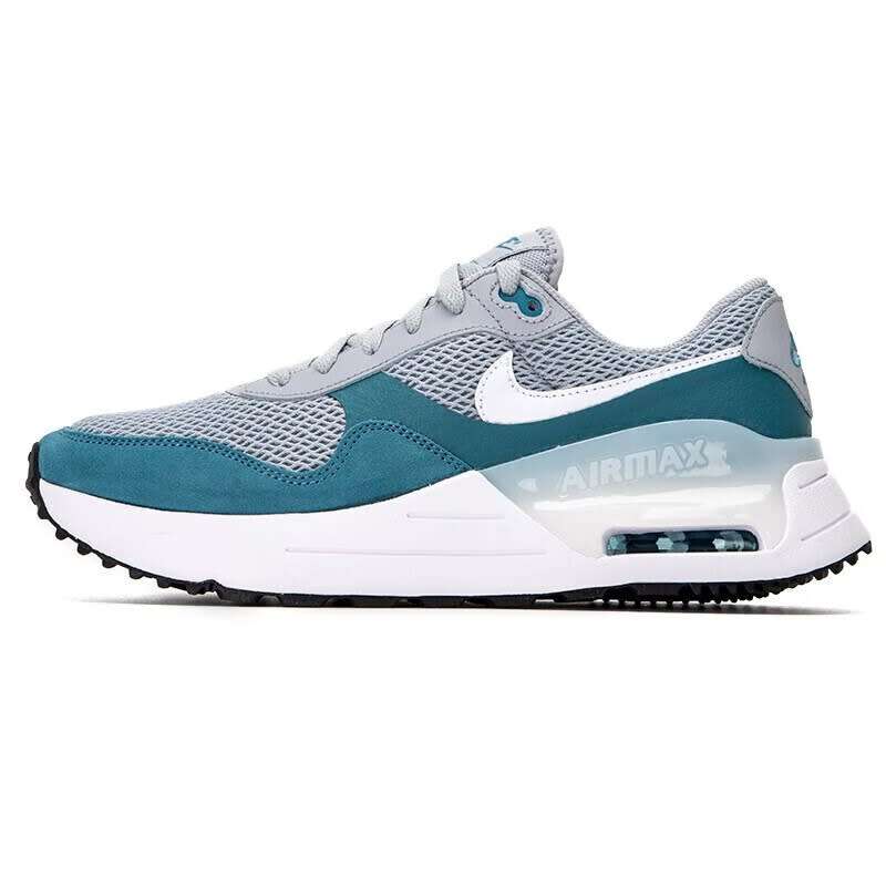 Nike Men`s AIR MAX SYSTM Wolf Grey/ White- Noise Aqua DM9537 006 Size UK 9 (SA 9)