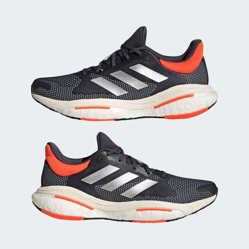 adidas Men`s SOLARGLIDE 5 Shadow Navy / Silver Metallic GX6706 Size UK 8.5 (SA 8.5)