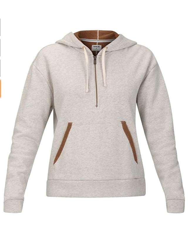 Hurley Women`s Two-Faced Half Zip Pullover Fleece Sweatshirt CD7174 141 Size Large