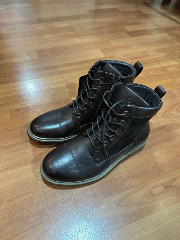 Jeep Women`s PU Worker Boot Zip Closure Chocolate FMW20410 Size UK 6 (SA 6)