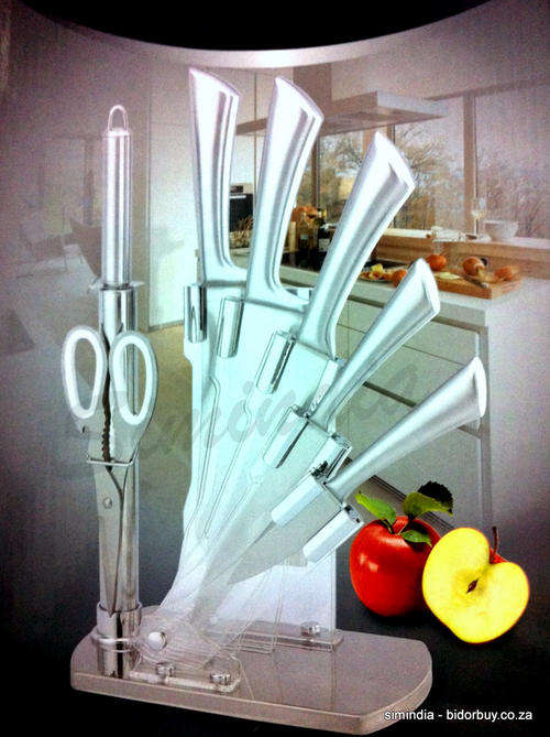 New Arrivals Superior High Quality 7pc Kitchen Knife Set in Acrylic Block