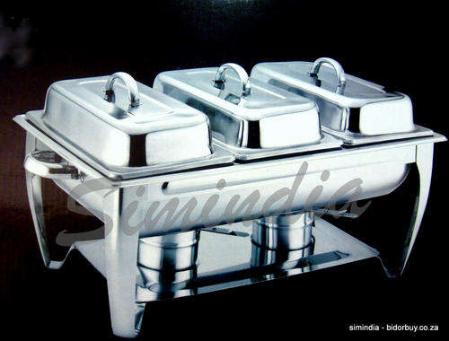 New Arrivals Stunning Stainless Steel two burners chafing dish with Triple lids & pans