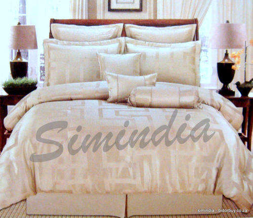 QUEEN size Bedspread Superior Luxurious 13 piece heavy comforter set - BEIGE COLOUR