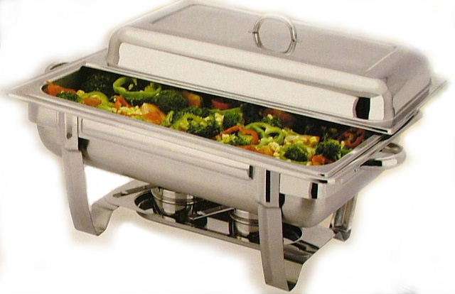 *****stunning stainless steel two burners chafing dish with Single Inner tray- 9 Lit*****