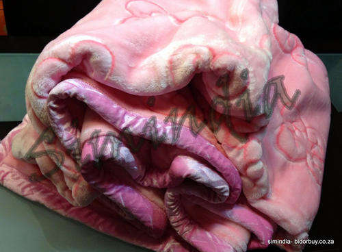 Embossed Mink Super Soft 2 PLY High Quality Blanket - PINK