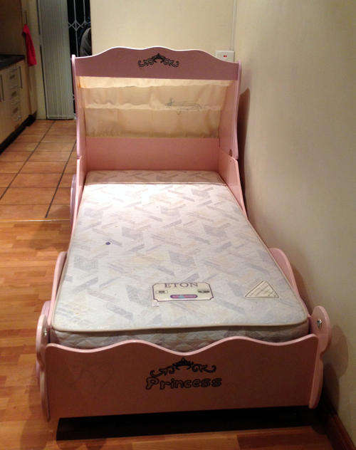 Princess Single Fairy Bed for Girls - PINK - Mattress Included