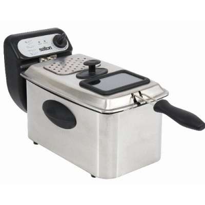 Salton - 3.5 L Deep Fryer - Stainless Steel - Inner Enamel Pot