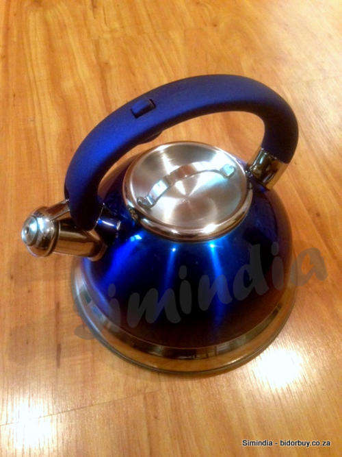 3,0 Litre Acrylic Funky Coloured Energy Saving Whistling Kettle - BLUE COLOUR