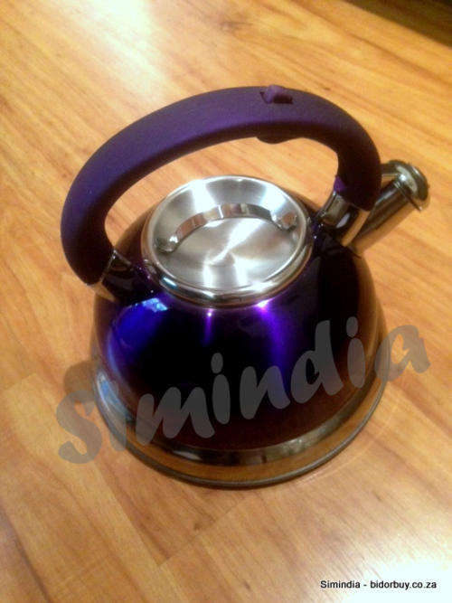 3,0 Litre Acrylic Funky Coloured Energy Saving Whistling Kettle - PURPLE COLOUR
