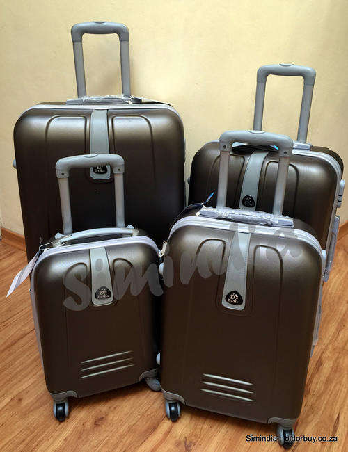 Set of 4 Suitcases Travel Trolley Luggage, ABS with Universal Wheels - Travel in Style Coffee Colour