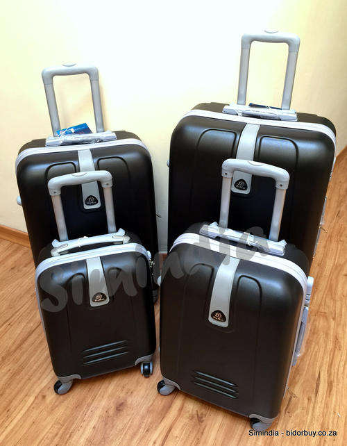 Set of 4 Suitcases Travel Trolley Luggage, ABS with Universal Wheels - Travel in Style - BLACK